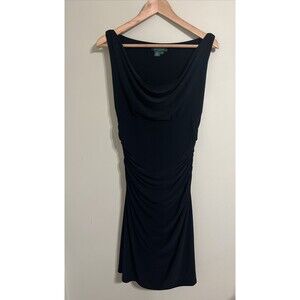 Lauren Ralph Lauren Womens Size 6 Elegant Cowl Neck Sleeveless Black Party Dress
